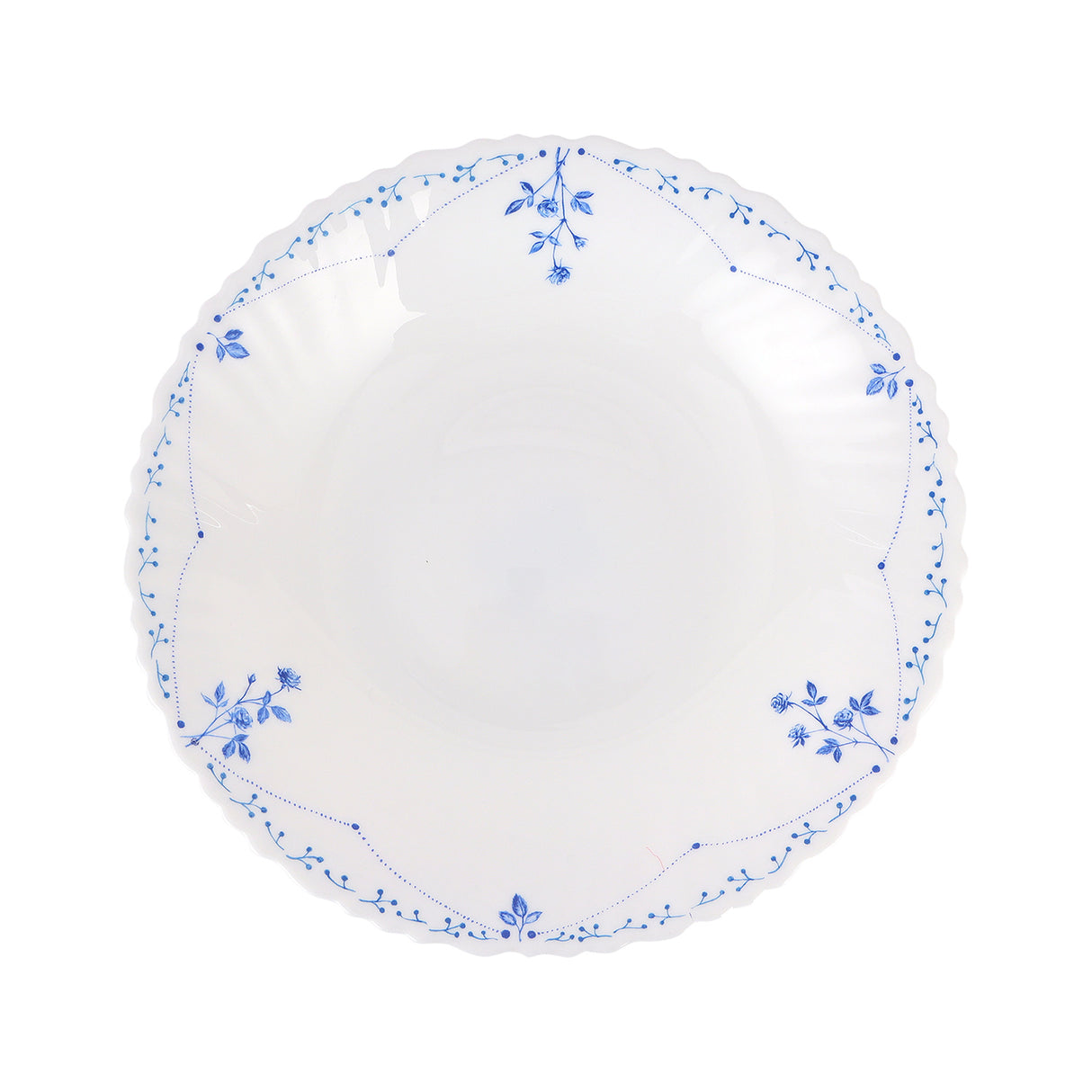 Royalford RF12214 10.5" opalware dinner plate| lightweight and chip-resistant with elegant floral design| microwave and dishwasher safe, ideal for serving meals|