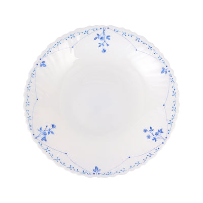 Royalford RF12214 10.5" opalware dinner plate| lightweight and chip-resistant with elegant floral design| microwave and dishwasher safe, ideal for serving meals|