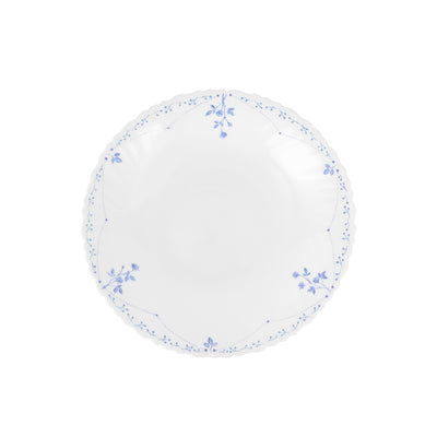 Royalford RF12215 Opalware Soup Plate 9.5"| elegant white floral design, chip-resistant build & lightweight| microwave & dishwasher safe, for soups & daily use|