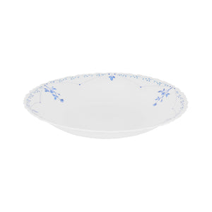 Royalford RF12215 Opalware Soup Plate 9.5"| elegant white floral design, chip-resistant build & lightweight| microwave & dishwasher safe, for soups & daily use|