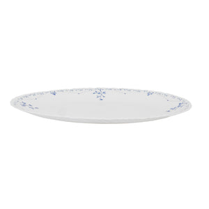 Royalford RF12218 Opalware Oval Plate 14 Inch| Chip Resistant Microwave and Dishwasher Safe Lightweight| Durable White Serving Plate with Elegant Floral Design|