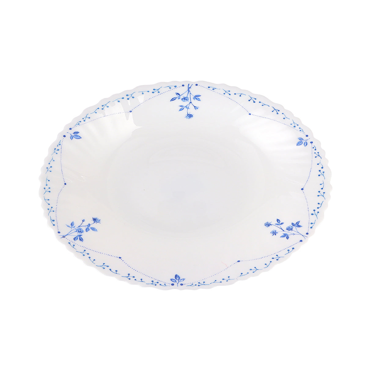 Royalford RF12218 Opalware Oval Plate 14 Inch| Chip Resistant Microwave and Dishwasher Safe Lightweight| Durable White Serving Plate with Elegant Floral Design|