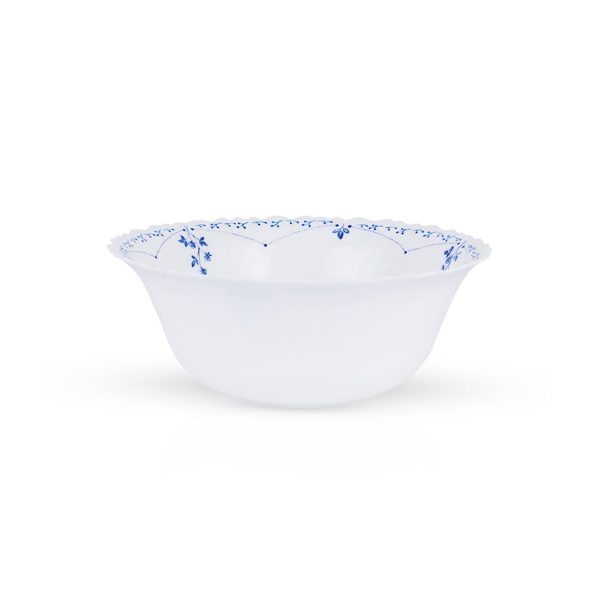 Royalford RF12221 Opalware Soup Bowl |4.5 Inch White Floral Design | Lightweight, Chip Resistant,  Microwave & Dishwasher Safe Serving Bowl | Perfect for Soup & Desserts