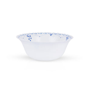 Royalford RF12221 Opalware Soup Bowl |4.5 Inch White Floral Design | Lightweight, Chip Resistant,  Microwave & Dishwasher Safe Serving Bowl | Perfect for Soup & Desserts
