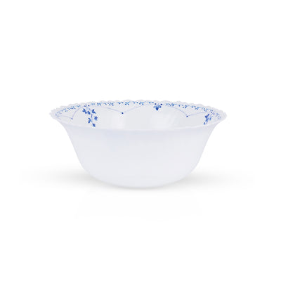 Royalford RF12221 Opalware Soup Bowl |4.5 Inch White Floral Design | Lightweight, Chip Resistant,  Microwave & Dishwasher Safe Serving Bowl | Perfect for Soup & Desserts