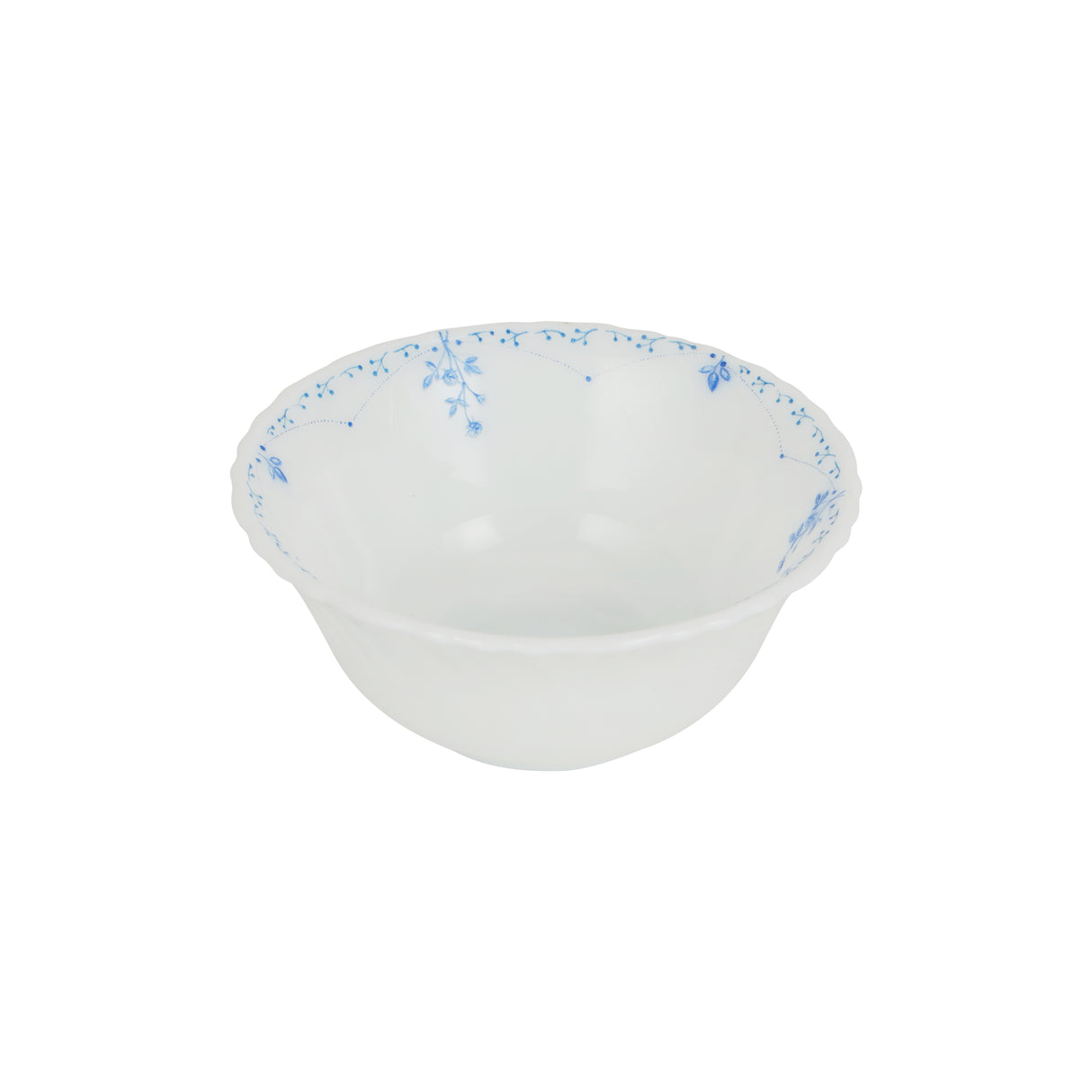 Royalford RF12221 Opalware Soup Bowl |4.5 Inch White Floral Design | Lightweight, Chip Resistant,  Microwave & Dishwasher Safe Serving Bowl | Perfect for Soup & Desserts