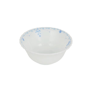 Royalford RF12221 Opalware Soup Bowl |4.5 Inch White Floral Design | Lightweight, Chip Resistant,  Microwave & Dishwasher Safe Serving Bowl | Perfect for Soup & Desserts
