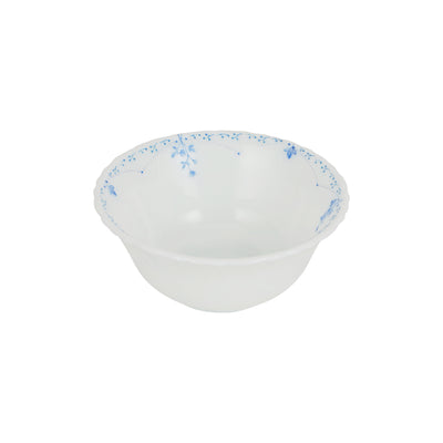 Royalford RF12221 Opalware Soup Bowl |4.5 Inch White Floral Design | Lightweight, Chip Resistant,  Microwave & Dishwasher Safe Serving Bowl | Perfect for Soup & Desserts