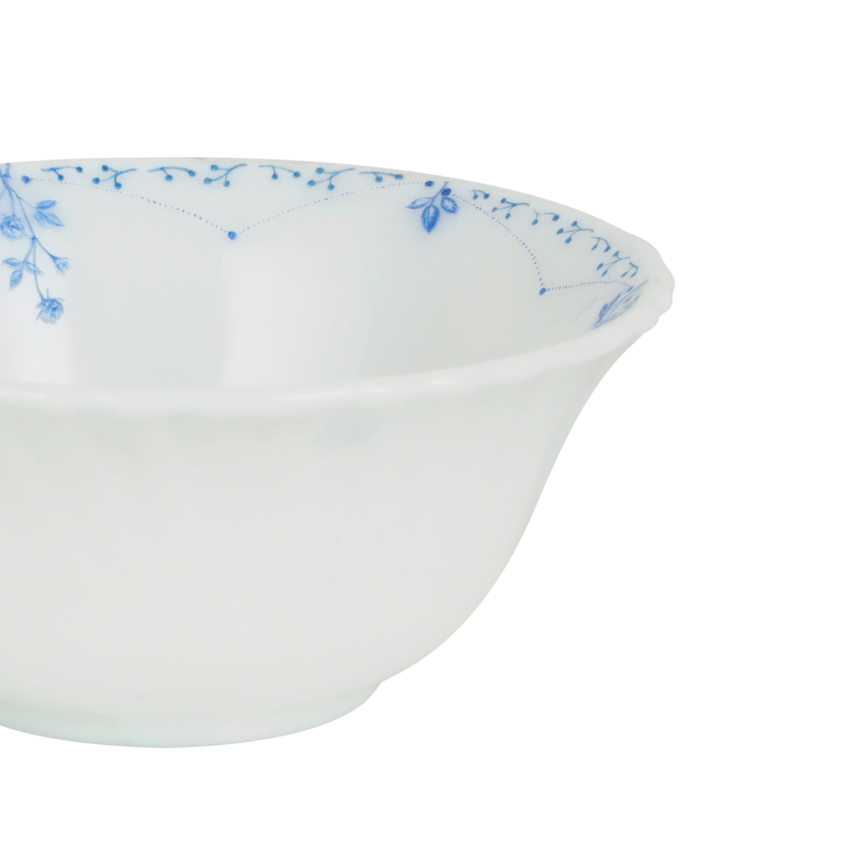 Royalford RF12221 Opalware Soup Bowl |4.5 Inch White Floral Design | Lightweight, Chip Resistant,  Microwave & Dishwasher Safe Serving Bowl | Perfect for Soup & Desserts