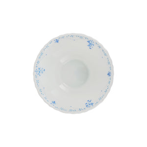 Royalford RF12221 Opalware Soup Bowl |4.5 Inch White Floral Design | Lightweight, Chip Resistant,  Microwave & Dishwasher Safe Serving Bowl | Perfect for Soup & Desserts