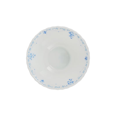 Royalford RF12221 Opalware Soup Bowl |4.5 Inch White Floral Design | Lightweight, Chip Resistant,  Microwave & Dishwasher Safe Serving Bowl | Perfect for Soup & Desserts