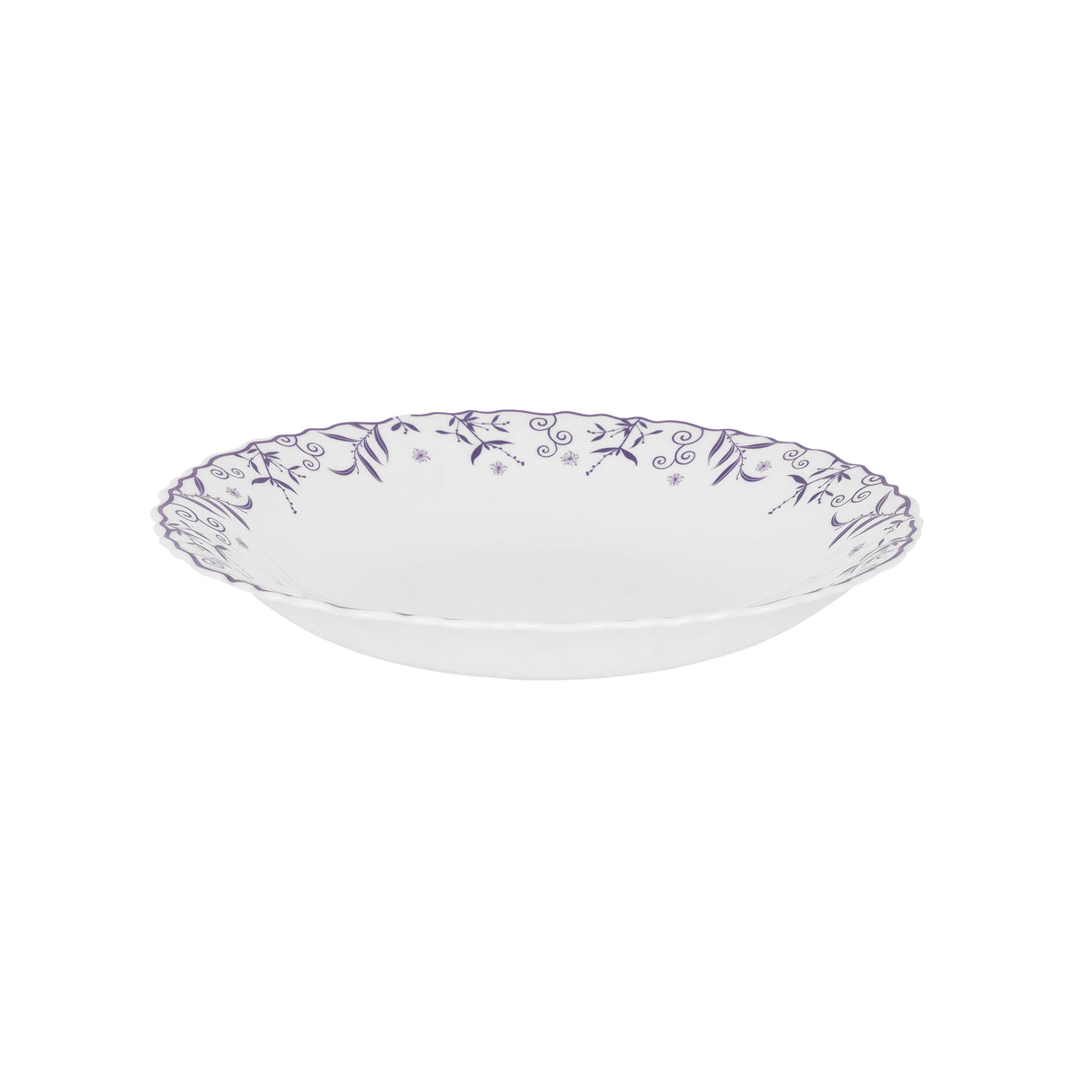 Royalford RF12232 Opalware Soup Plate | 8.5 Inch Lightweight, Chip Resistant, Microwave & Dishwasher Safe Design | Durable Plate for Soup, Curry and Pasta Serving