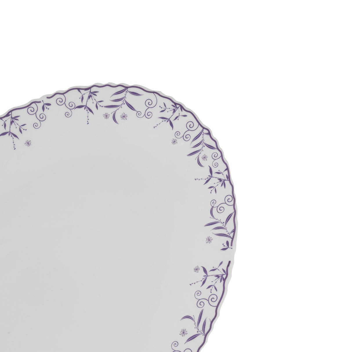 Royalford RF12234 Opalware Oval Plate 14 Inch| Chip Resistant Microwave & Dishwasher Safe Lightweight| White Serving Plate with Elegant Floral Design for Dining Use|