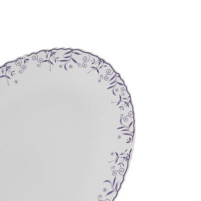 Royalford RF12234 Opalware Oval Plate 14 Inch| Chip Resistant Microwave & Dishwasher Safe Lightweight| White Serving Plate with Elegant Floral Design for Dining Use|