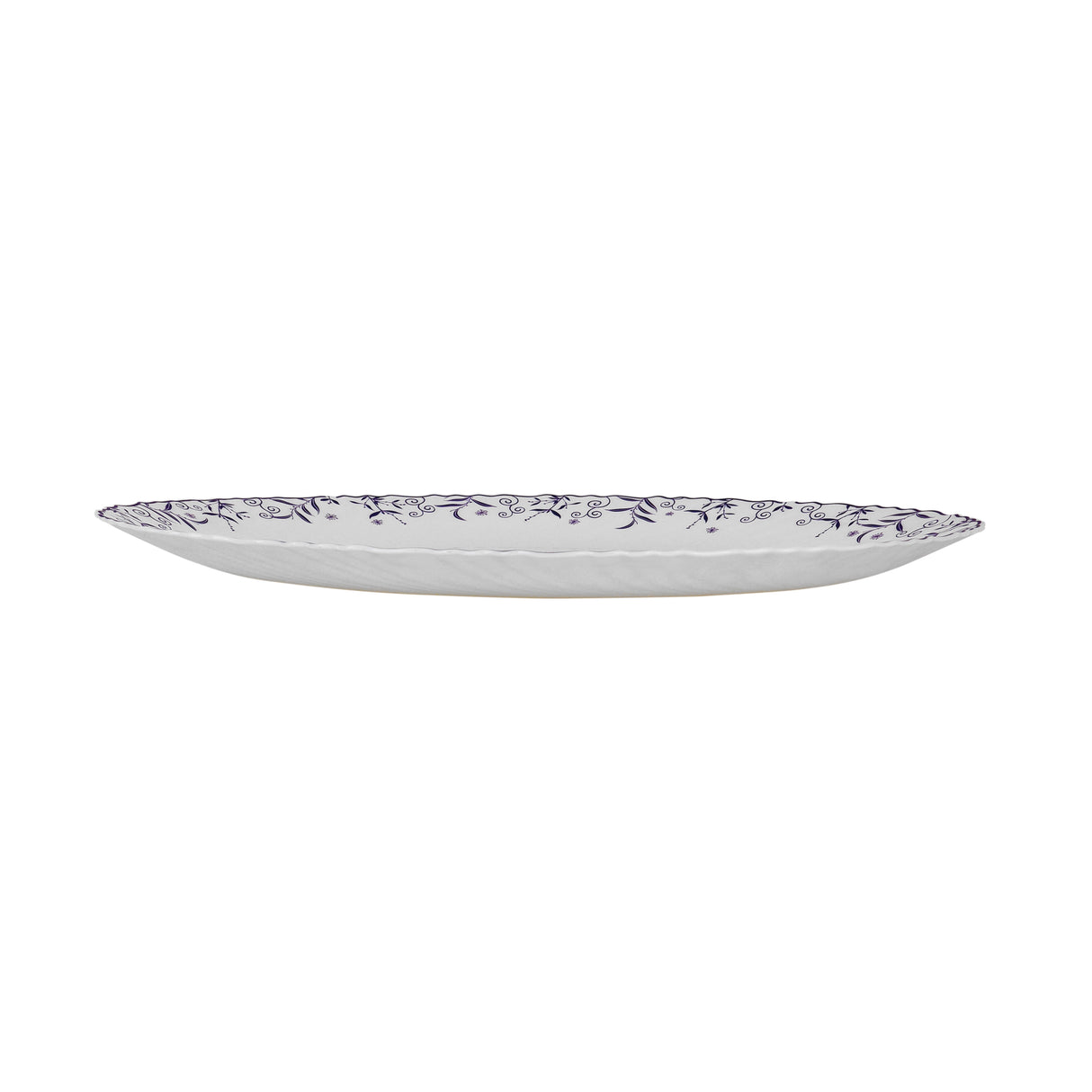 Royalford RF12234 Opalware Oval Plate 14 Inch| Chip Resistant Microwave & Dishwasher Safe Lightweight| White Serving Plate with Elegant Floral Design for Dining Use|