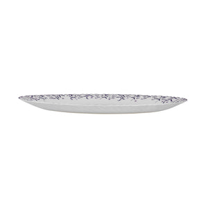 Royalford RF12234 Opalware Oval Plate 14 Inch| Chip Resistant Microwave & Dishwasher Safe Lightweight| White Serving Plate with Elegant Floral Design for Dining Use|