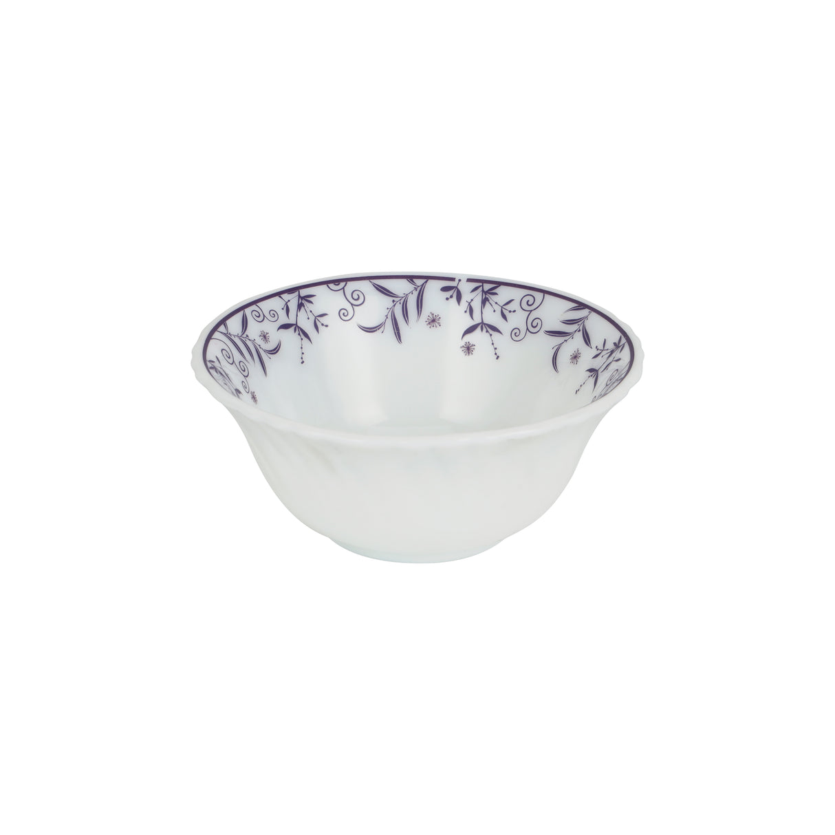 Royalford RF12237 Opalware Soup Bowl | 4.5 Inch White Floral Design | Lightweight, Chip Resistant,  Microwave & Dishwasher Safe | Serving Bowl for Soup & Dessert