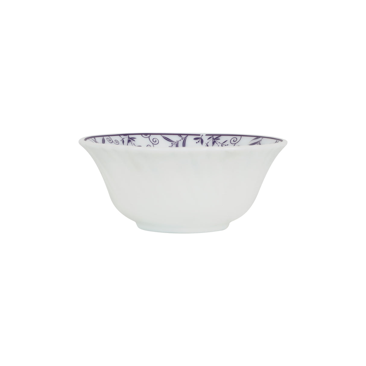 Royalford RF12237 Opalware Soup Bowl | 4.5 Inch White Floral Design | Lightweight, Chip Resistant,  Microwave & Dishwasher Safe | Serving Bowl for Soup & Dessert