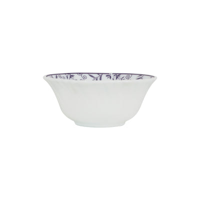 Royalford RF12237 Opalware Soup Bowl | 4.5 Inch White Floral Design | Lightweight, Chip Resistant,  Microwave & Dishwasher Safe | Serving Bowl for Soup & Dessert
