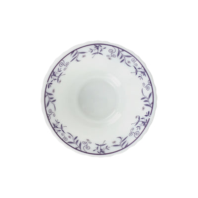 Royalford RF12237 Opalware Soup Bowl | 4.5 Inch White Floral Design | Lightweight, Chip Resistant,  Microwave & Dishwasher Safe | Serving Bowl for Soup & Dessert