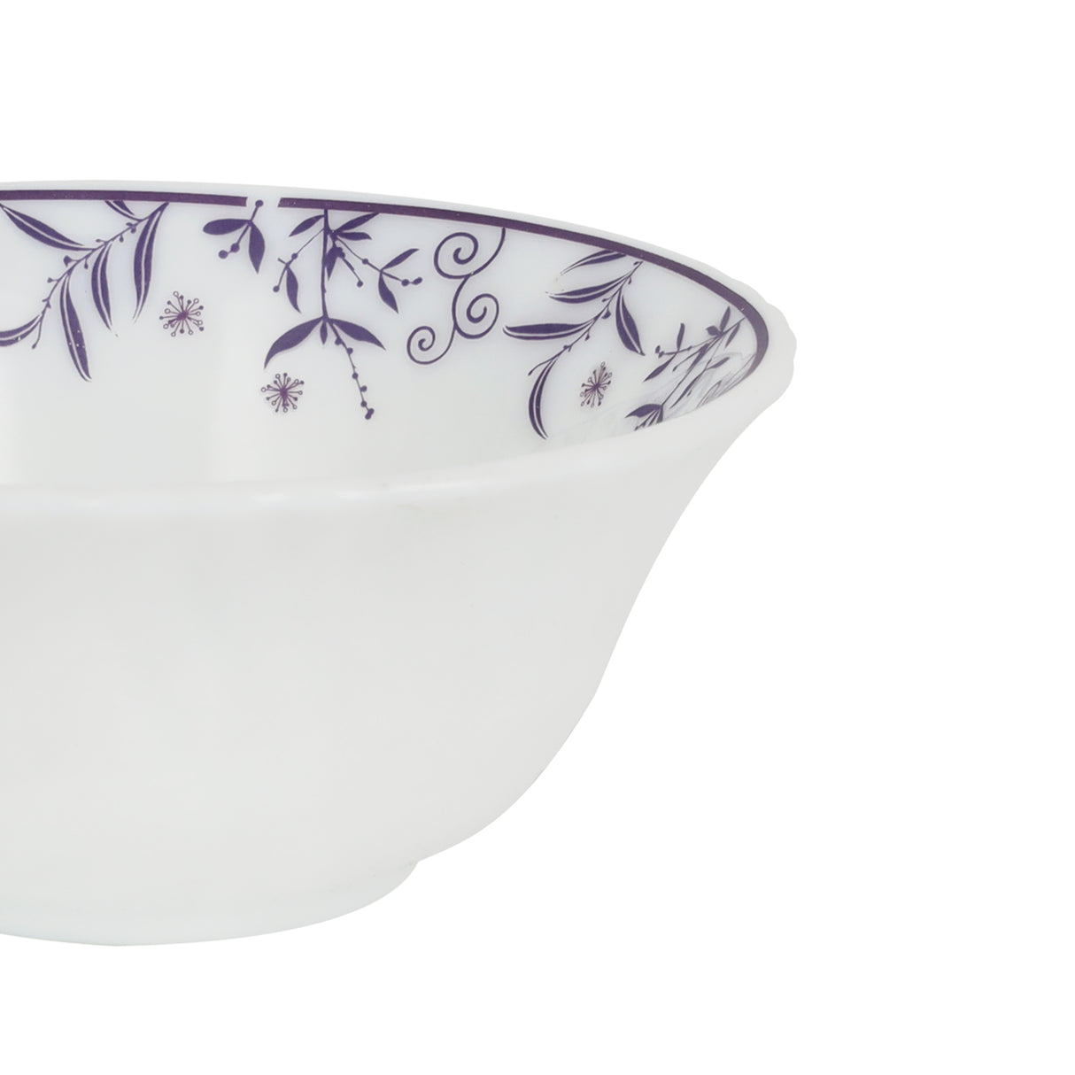 Royalford RF12237 Opalware Soup Bowl | 4.5 Inch White Floral Design | Lightweight, Chip Resistant,  Microwave & Dishwasher Safe | Serving Bowl for Soup & Dessert