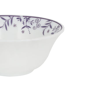 Royalford RF12237 Opalware Soup Bowl | 4.5 Inch White Floral Design | Lightweight, Chip Resistant,  Microwave & Dishwasher Safe | Serving Bowl for Soup & Dessert