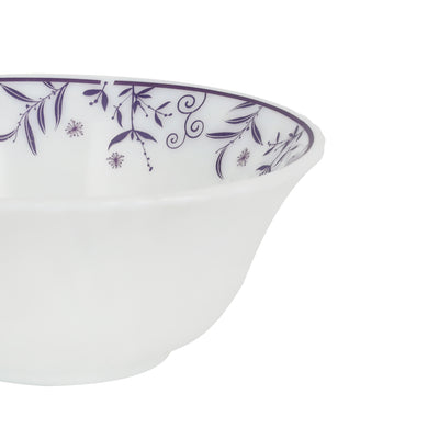 Royalford RF12237 Opalware Soup Bowl | 4.5 Inch White Floral Design | Lightweight, Chip Resistant,  Microwave & Dishwasher Safe | Serving Bowl for Soup & Dessert
