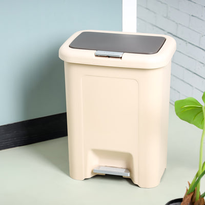 Royalford RF12247 18L Plastic Dust Bin | Foot Pedal & Double Lid for Home, Kitchen & Office Use | Hands-Free Hygienic Waste Disposal with Durable Premium Design