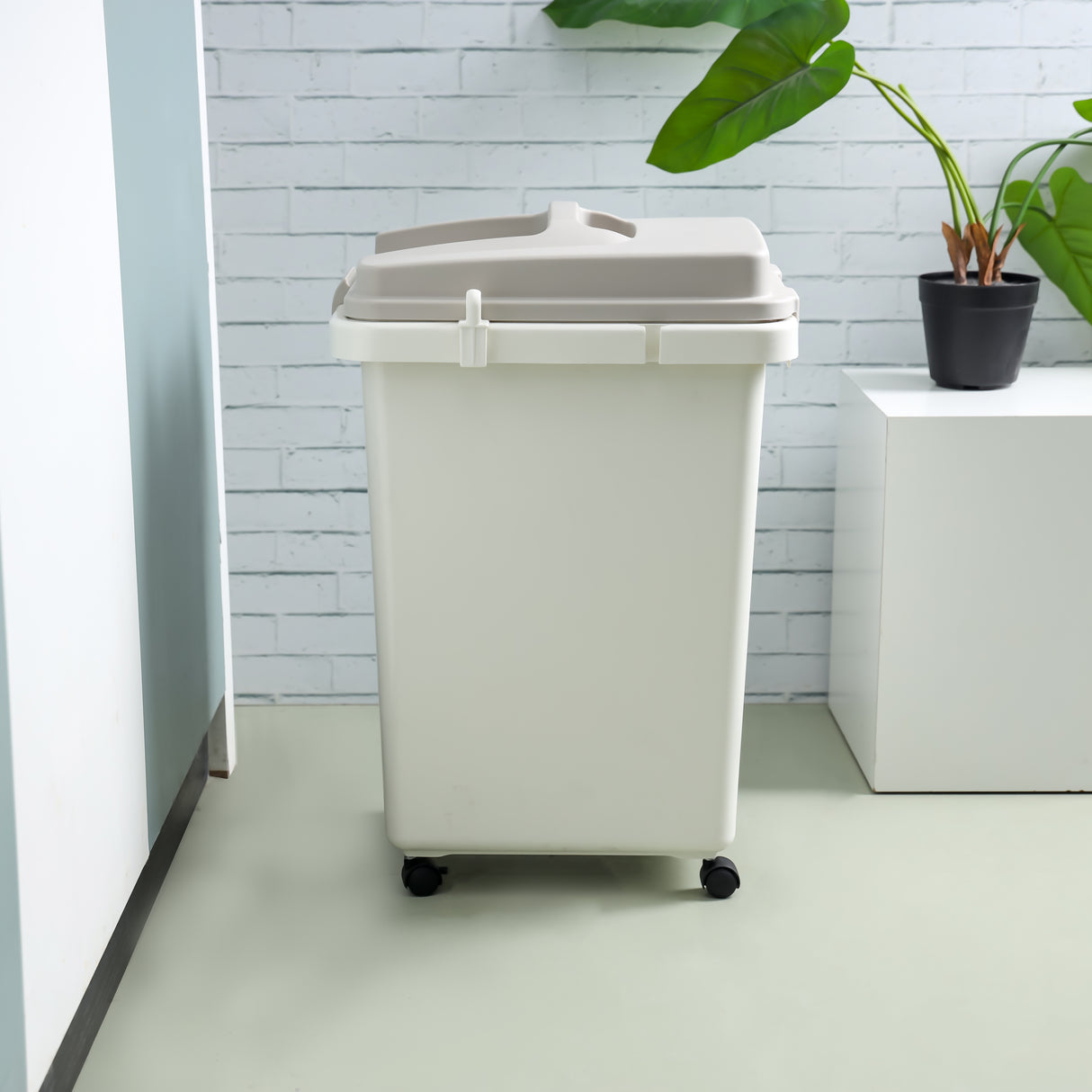 Royalford RF12249 Sorting Trash Can| 45LCapacity with Interlocking Clips| Press-Open Lid| 360° Rotating Wheels with Brake, Handle & Durable Plastic Body for Home & Office