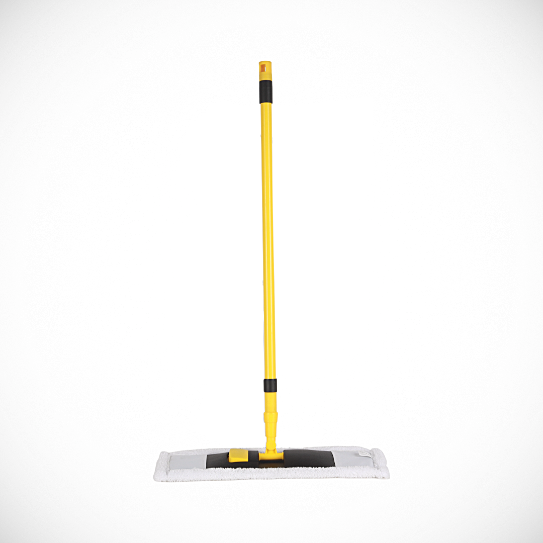 Royalford RF12254 Microfiber Mop with Iron Handle | 43x12cm Wide Head | 130cm Extendable Telescopic Handle | Scratch-Free Professional Floor Cleaning Mop for All Surfaces