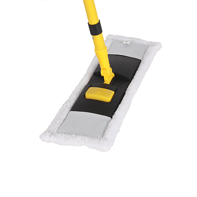 Royalford RF12254 Microfiber Mop with Iron Handle | 43x12cm Wide Head | 130cm Extendable Telescopic Handle | Scratch-Free Professional Floor Cleaning Mop for All Surfaces