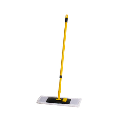 Royalford RF12254 Microfiber Mop with Iron Handle | 43x12cm Wide Head | 130cm Extendable Telescopic Handle | Scratch-Free Professional Floor Cleaning Mop for All Surfaces