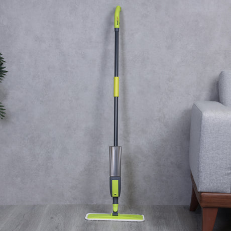 Royalford RF12262GR RoyalBright Spray Mop with Microfiber Pad | 400ml Refillable Bottle | Durable Iron Handle | 38cm Wide Head | Multi-Surface Floor Cleaning System