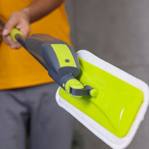 Royalford RF12262GR RoyalBright Spray Mop with Microfiber Pad | 400ml Refillable Bottle | Durable Iron Handle | 38cm Wide Head | Multi-Surface Floor Cleaning System