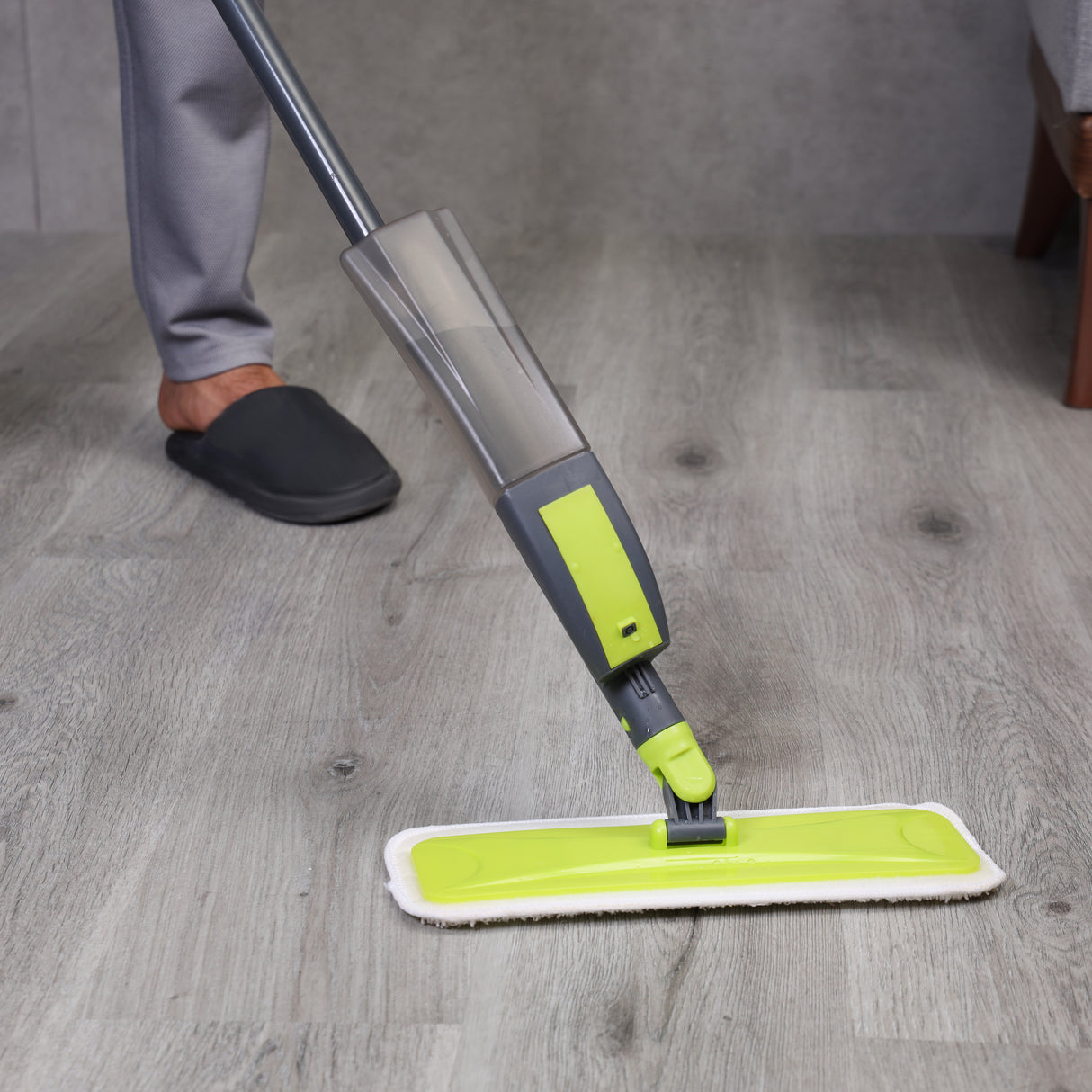 Royalford RF12262GR RoyalBright Spray Mop with Microfiber Pad | 400ml Refillable Bottle | Durable Iron Handle | 38cm Wide Head | Multi-Surface Floor Cleaning System