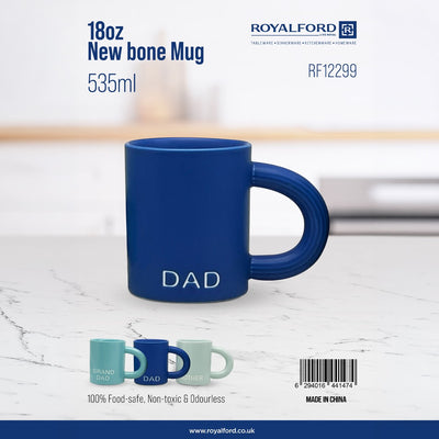 Royalford RF12299 18 oz 535 ml New Bone Mug  | Classic Design | Comfortable handle | 100% food-safe  | Non-toxic & odourless | Versatile everyday mug | Durable Design