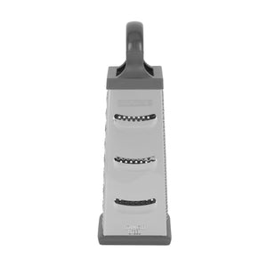 Royalford RF12345 4-Sided Stainless Steel Grater| ultra-sharp blades, durable ABS handle and non-slip TPR base| Ideal for slicing, shredding, and grating with precision|