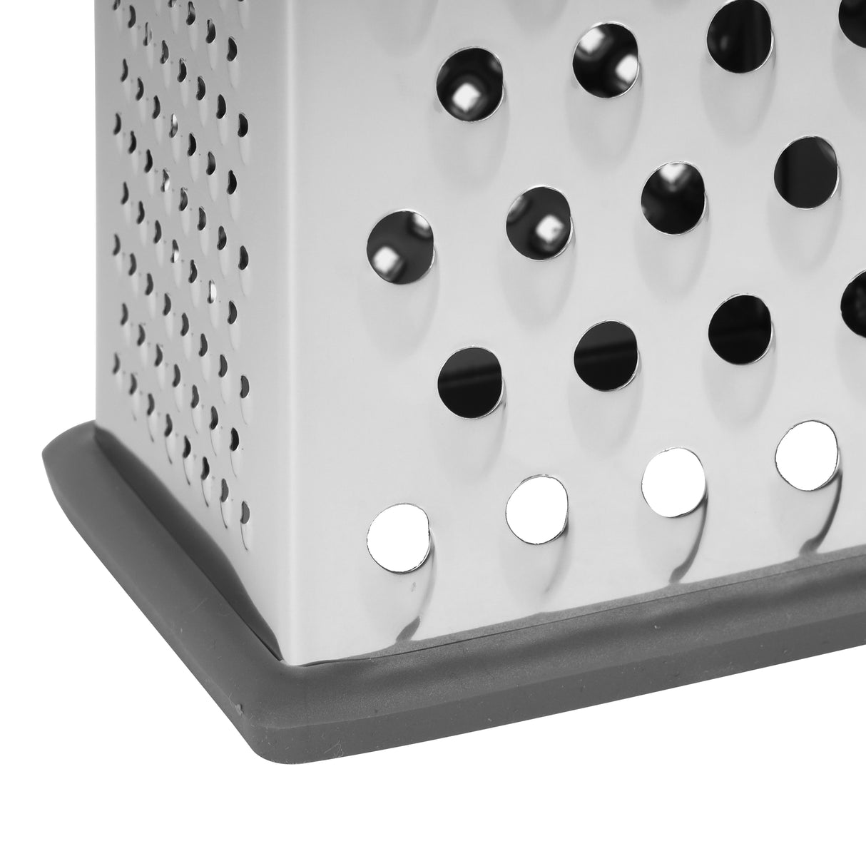 Royalford RF12345 4-Sided Stainless Steel Grater| ultra-sharp blades, durable ABS handle and non-slip TPR base| Ideal for slicing, shredding, and grating with precision|