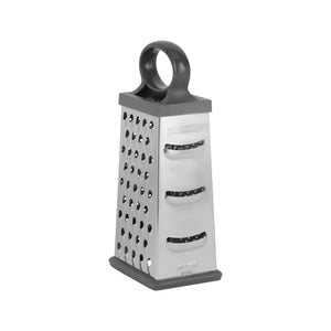 Royalford RF12345 4-Sided Stainless Steel Grater| ultra-sharp blades, durable ABS handle and non-slip TPR base| Ideal for slicing, shredding, and grating with precision|