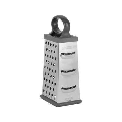 Royalford RF12345 4-Sided Stainless Steel Grater| ultra-sharp blades, durable ABS handle and non-slip TPR base| Ideal for slicing, shredding, and grating with precision|