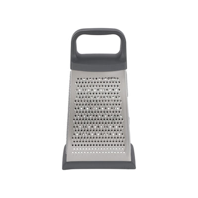 Royalford RF12347 4-Sided Stainless Steel Grater| ultra-sharp blades & sturdy ABS handle|  non-slip TPR base for safe, efficient slicing, shredding, and grating tasks|