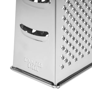 Royalford RF12348  4-Sided Grater| stainless steel blades offers 4 cutting styles 7 ergonomic handle| durable box design, ideal for slicing, shredding & grating|