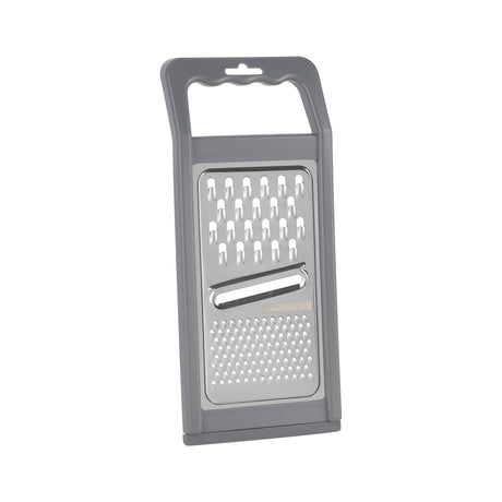 Royalford RF12350 3 in 1 Stainless Steel Grater | Multiple Blades | Vegetable Slicer Shredder Cutter with ABS Handle | TPR Base for Cheese, Vegetables & Fruits