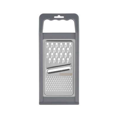 Royalford RF12350 3 in 1 Stainless Steel Grater | Multiple Blades | Vegetable Slicer Shredder Cutter with ABS Handle | TPR Base for Cheese, Vegetables & Fruits