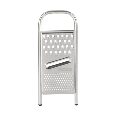 Royalford RF12351 3-in-1 stainless steel grater| multi blades, perfect for slicing & shredding| grating vegetables, cheese and more, durable non-slip base for safe use|