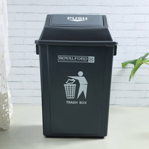 Royalford RF12399 40L Plastic Dust Bin with Push Lid | Premium Quality Trash Box | Large Capacity Waste Bin for Home, Kitchen & Office Use | Durable Plastic Design