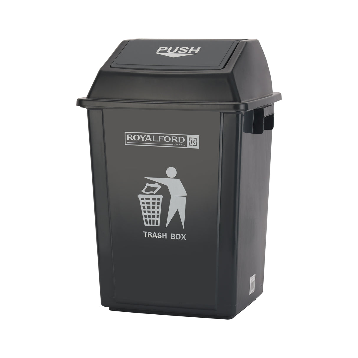 Royalford RF12399 40L Plastic Dust Bin with Push Lid | Premium Quality Trash Box | Large Capacity Waste Bin for Home, Kitchen & Office Use | Durable Plastic Design