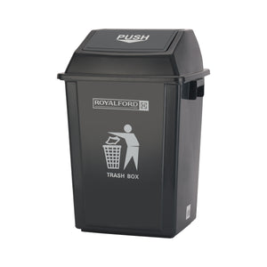 Royalford RF12399 40L Plastic Dust Bin with Push Lid | Premium Quality Trash Box | Large Capacity Waste Bin for Home, Kitchen & Office Use | Durable Plastic Design