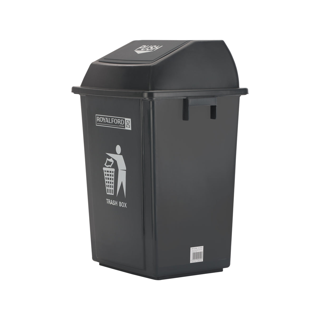 Royalford RF12399 40L Plastic Dust Bin with Push Lid | Premium Quality Trash Box | Large Capacity Waste Bin for Home, Kitchen & Office Use | Durable Plastic Design