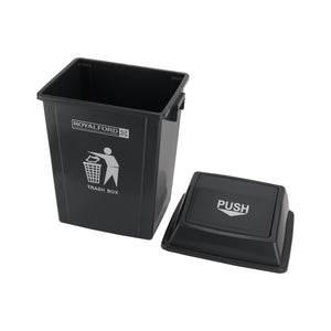 Royalford RF12399 40L Plastic Dust Bin with Push Lid | Premium Quality Trash Box | Large Capacity Waste Bin for Home, Kitchen & Office Use | Durable Plastic Design